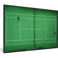 PosterMonkey Fotolijst incl. Poster - Twee tennisspelers die een potje tennis spelen - 90x60 cm - Posterlijst