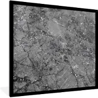 PosterMonkey Fotolijst incl. Poster - Marmer - Grijs - Luxe - 40x40 cm - Posterlijst