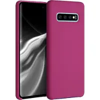 Kwmobile telefoonhoesje geschikt voor Samsung Galaxy S10 Plus / S10+ - Hoesje met siliconen coating - Smartphone case in frambozenroze