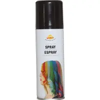 Guirca Carnaval verkleed haar verf/spray - zwart - spuitbus - 125 ml - Verkleedhaarkleuring