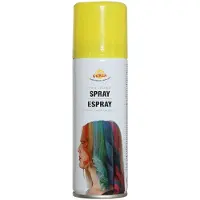 Guirca Carnaval verkleed haar verf/spray - geel - spuitbus - 125 ml - Verkleedhaarkleuring