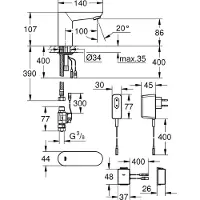 GROHE Euroeco Cosmopolitan E Wastafelkraan Zonder Menging 230 V App