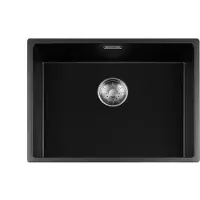 Lorreine Black Quartz Series spoelbak 5540cm Plug Inox 55BQ-FU-Inox