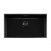 Lorreine Black Quartz Series spoelbak 7440cm Plug Zwart 74BQ-FU