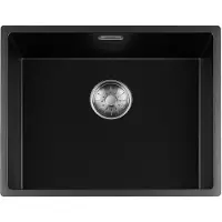 Lorreine Black Quartz Series spoelbak 5040cm Plug Inox 50BQ-FU-Inox