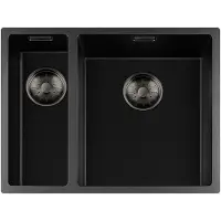 Togo Black Quartz Series spoelbak 34+1540cm Plug GunMetal 3415BQ-FU-GunMetal