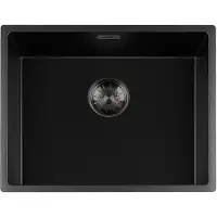 Lorreine Black Quartz Series spoelbak 5040cm Plug GunMetal 50BQ-FU-GunMetal