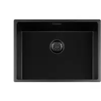 Lorreine Black Quartz Series spoelbak 5540cm Plug Zwart 55BQ-FU