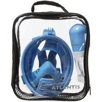Atlantis Snorkelmasker 2.0 - Duikbril - Snorkel - Snorkelset - Full Face Masker - Kinderen - Blauw - XS