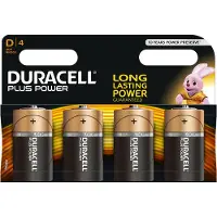Duracell Plus Power D alkalinebatterijen 4-pack