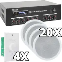 Power Dynamics 100V Bundelset met 20 Speakers en volumeregelaars