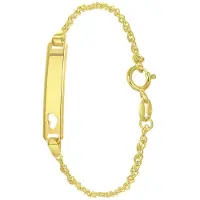 Lucardi Meisjes Armbandje met hanger met plating - Staaf - Cadeau - Echt Zilver - Goudkleurig