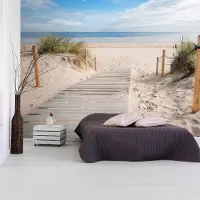 Karo-art 441cm X 315cm - Zelfklevend fotobehang - Op het strand, 8 maten, premium print
