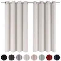 Blumtal Gordijnen - Verduisterend Gordijn Kant en Klaar - Blackout Gordijnen - 140 x 295 cm - Maanlicht Grijs - Set van 2