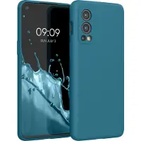 Kwmobile telefoonhoesje geschikt voor OnePlus Nord 2 5G - Hoesje met siliconen coating - Smartphone case in mat petrol