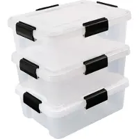 Iris Airtight Opbergbox - 10L - Stapelbaar - Luchtdicht - Kunststof - Transparant - Set van 3