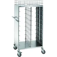 Bartscher Transportwagen Bartscher, CNS, voor 16x1/1GN of kantinenormdienbladen: 44,3x34,3cm, 92,5(b)x170(h)x62(d)cm