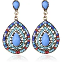 LGT JWLS Druppelvormige Bohemian dames oorbellen Multicolor