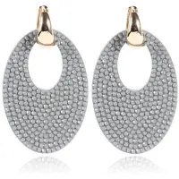 Cilla Jewels Ovale dasmes oorbellen Grijs Goudkleruig