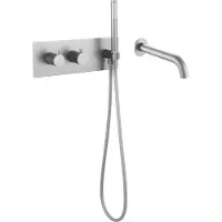 Guido Gusto Inbouw badkraan Rvs twee-knop bediening complete set
