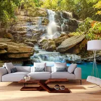 Karo-art 196cm X 140cm - Zelfklevend fotobehang - Waterval in Chiang Mai, Thailand , Premium Print