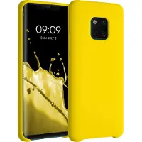 Kwmobile telefoonhoesje geschikt voor Huawei Mate 20 Pro - Hoesje met siliconen coating - Smartphone case in stralend geel