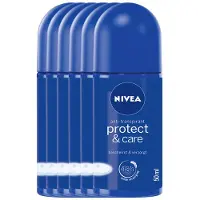 Nivea Protect & Care Deo Roller - met crème - Voor de gevoelige huid - 72 uur Bescherming - Alcoholvrij - Voordeelverpakking - 6 x 50 ml