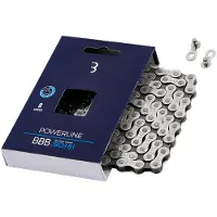 Bbb Cycling PowerLine Fietsketting – 8 Speed Fietsketting Racefiets – 114 Schakels - Grijs en Vernikkeld Zilver – BCH-81