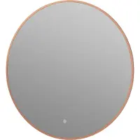 Guido Gusto Ronde badkamerspiegel Mauri mat rose goud met verwarming, LED verlichting en touch sensor 100x100cm