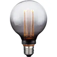 Expo ETH Globe 80mm kooldraad LED 5w E27 240v 1800k 3 stappen dimbaar half smoke / half helder