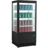 CaterCool Koelvitrine zwart 68l., H89 x B39 x L43, 230V / 180W