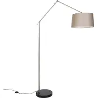 QAZQA Moderne vloerlamp staal met kap taupe 45 cm - Editor