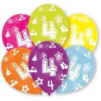 Amscan Ballonnen 4 Jaar 6 Stuks 28 Cm