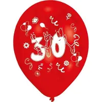 Amscan Ballonnen 30 Jaar 8 Stuks 25 Cm - Verjaardagsbalonnen - Feestartikel - Feestdecoratie.