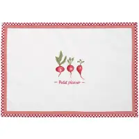 Clayre & Eef placemat 6 stuks 48x33 spl - rood - katoen