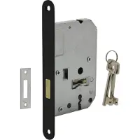 Intersteel klavier kastslot 55mm met zwarte voorplaat 20X175 mm