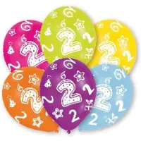 Amscan Ballonnen 2 Jaar 6 Stuks 28 Cm