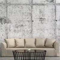 Karo-art 98cm X 70cm - Zelfklevend fotobehang - Betonnen Muur, Urban, Grijs, Premium Print