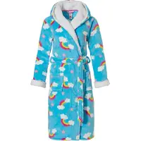 Rebelle Dames badjas fleece - capuchon - gevoerd teddy - regenboog - badjassen voor dames - M