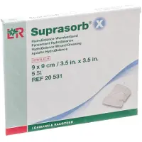 Lohmann & Rauscher GmbH & Co. KG Suprasorb X Verband Cellulose 9 cm x 9 cm (20531) | 5 stuks