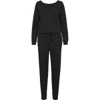 Urban Classics Dames - Ladies - Womenswear - Goede kwaliteit - Lounging - Modern - Nieuw - Long Sleeve - Terry - Casual Jumpsuit zwart