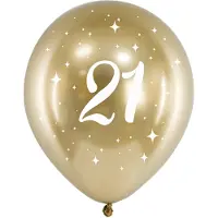 Party Deco Ballonnen '21' Goud - 6 stuks