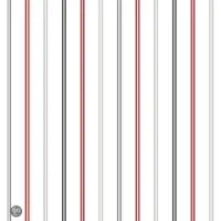 Dutch Wallcoverings Strepen - Wit/Rood/Zilver