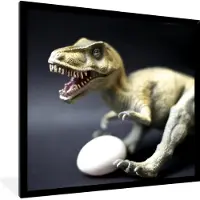 PosterMonkey Fotolijst incl. Poster - Dinosaurus - Ei - Wit - 40x40 cm - Posterlijst