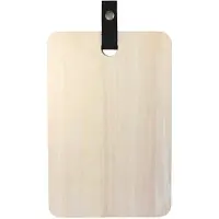Tak Design snijplank 30 x 20 hout/leer bruin/zwart