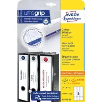 Avery Zweckform AVERY ultragrip Ordnerrugetiket Permanent klevend Smal L4758-25 A4 3,8 x 29,7 cm Wit 30 Vellen à 5 Etiketten