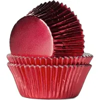 Cake Supplies Cupcake Vormpjes - Folie Rood - pk/24 - Baking Cups voor Muffins en Cupcakes