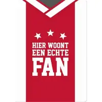 Plenty Gifts wandbord Ajax Fan 21 x 14,8 x 2 cm staal rood