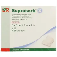Lohmann & Rauscher Suprasorb X KP Cellulose Steriel 5cm x 5cm 5 St Verband