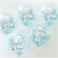 Ginger Ray Confettiballonnen - 'About to Pop!' Blauw - 5 stuks